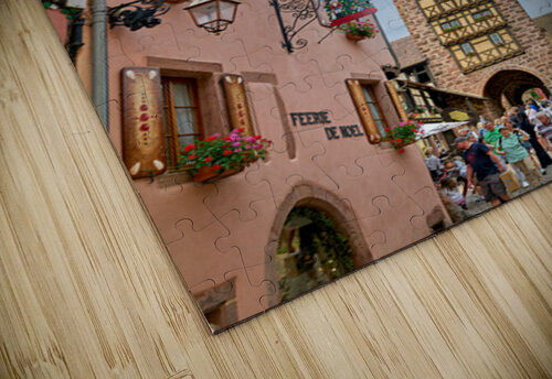 Tourists stroll through historic streets in Riquewihr Alsace Marco Brivio puzzle