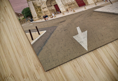 People walk near Auxerre Cathedral Saint Etienne Marco Brivio puzzle