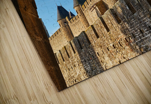 Exploring the historic walls of Carcassonne in France under blue Marco Brivio puzzle