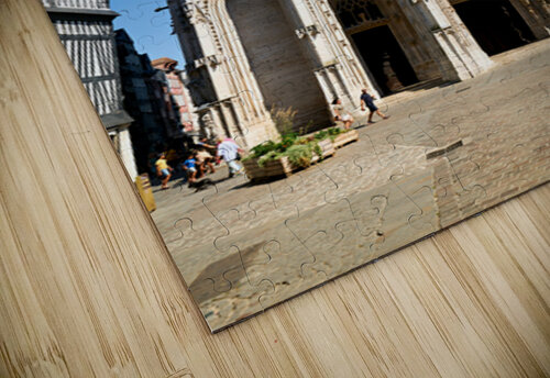 Saint Maclou church in Rouen Normandy with clear blue sky Marco Brivio puzzle