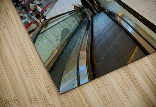 Busy shopping mall in Dubai with escalators and various stores Marco Brivio puzzle