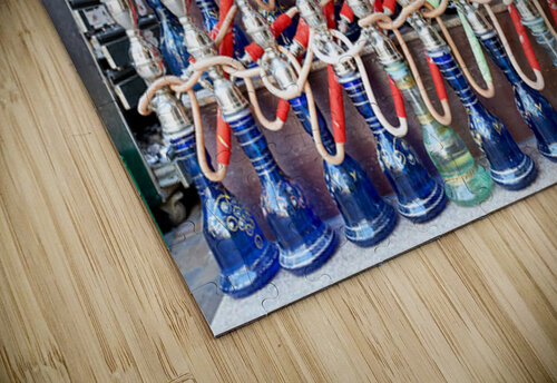 Display of hookahs for sale in Dubai cafe with many options Marco Brivio puzzle