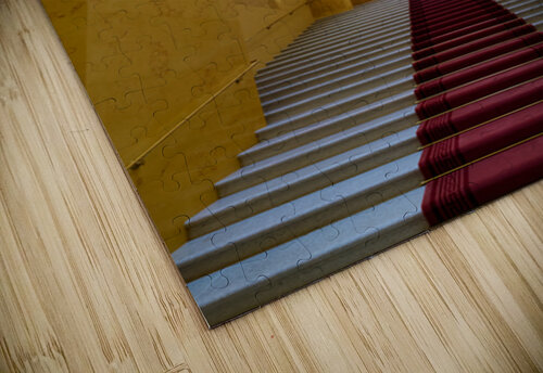 Steps in Residenz Palace in Munich with yellow walls and statues Marco Brivio puzzle