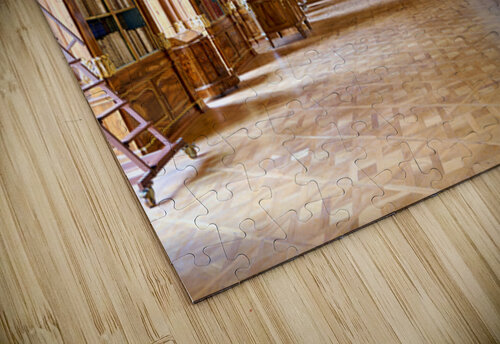 Magnificent baroque library filled with books and ceiling fresco Marco Brivio puzzle