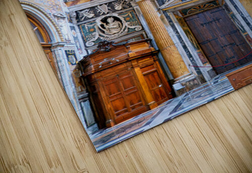 Daytime view of Romes cathedral interior with organ Marco Brivio puzzle