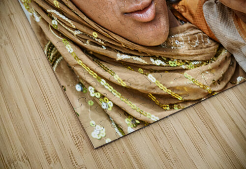 Mother and son standing together in Mandawa Rajasthan Marco Brivio puzzle