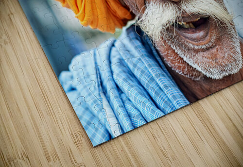 Old man in Bundi Rajasthan showing traditional culture and attir Marco Brivio puzzle