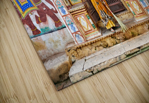 Bundi Rajasthan house with painted walls and a woman sweeping Marco Brivio puzzle
