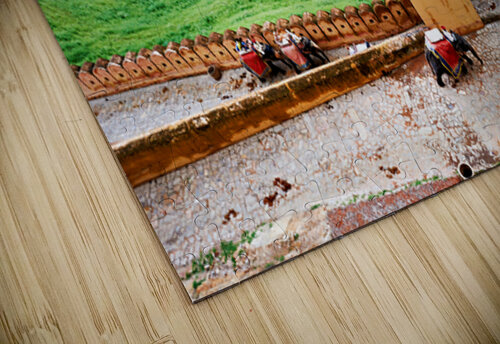 Exploring Amber Palace in Rajasthan with visitors and elephants Marco Brivio puzzle