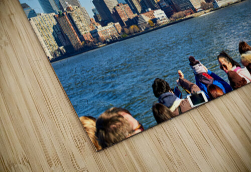 Tourists view Manhattan skyline from a boat on the water in New  Marco Brivio puzzle