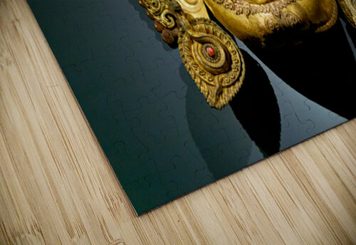 Golden face mask displayed at the Asian Art Gallery in Manhattan Marco Brivio puzzle