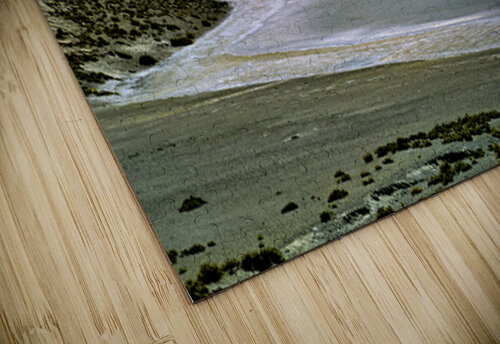 Scenic desert lake with white shore and rocky mountains. Marco Brivio puzzle