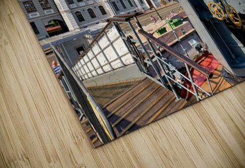 Cruiser Aurora in St. Petersburg with city background Marco Brivio puzzle