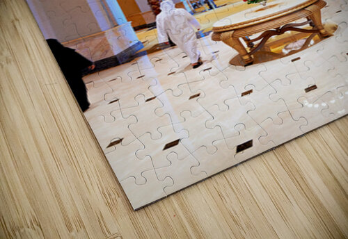 Visitors stroll through Emirates Palace Hotel lobby Marco Brivio puzzle