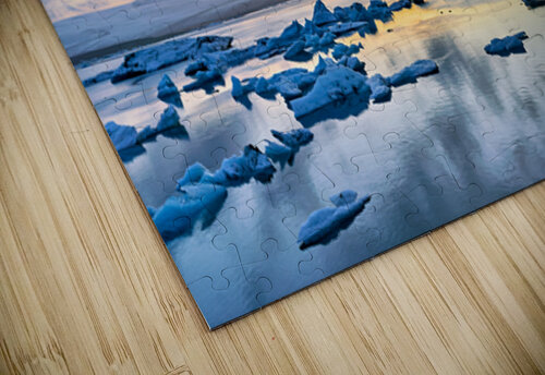 Midnight scenes at Jokulsarlon glacier lagoon in Iceland Marco Brivio puzzle