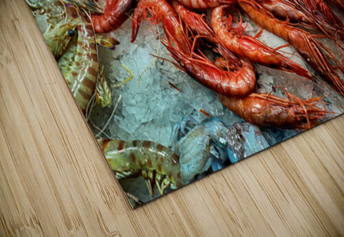 Fresh seafood display at Mercat de Sant Josep in Barcelona Marco Brivio puzzle