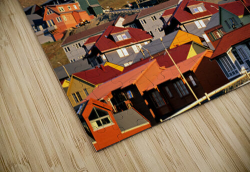 Colorful buildings in Longyearbyen Svalbard at sunset Marco Brivio puzzle