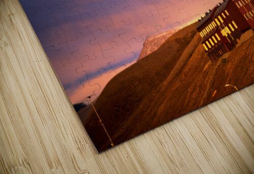 Sunset over longyearbyen in svalbard archipelago norway Marco Brivio puzzle