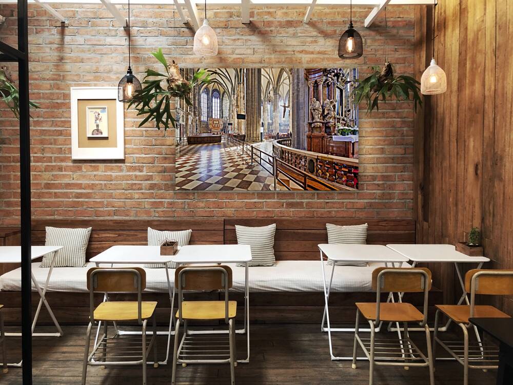 Stephansdom Cathedral in Stephansplatz. Vienna Austria Reproduction