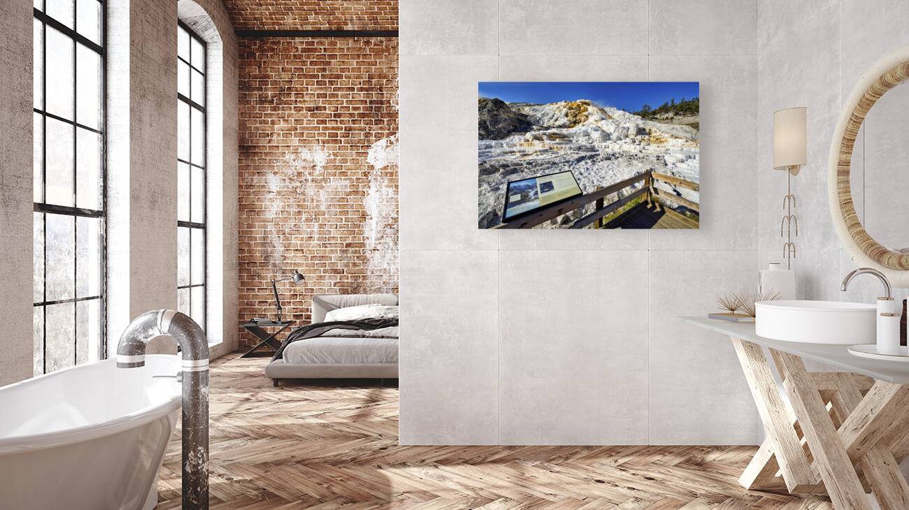 Palette Springs. Devils thumb at the Mammoth Hot Springs. Yellowstone National Park. Wyoming. USA. Reproduction