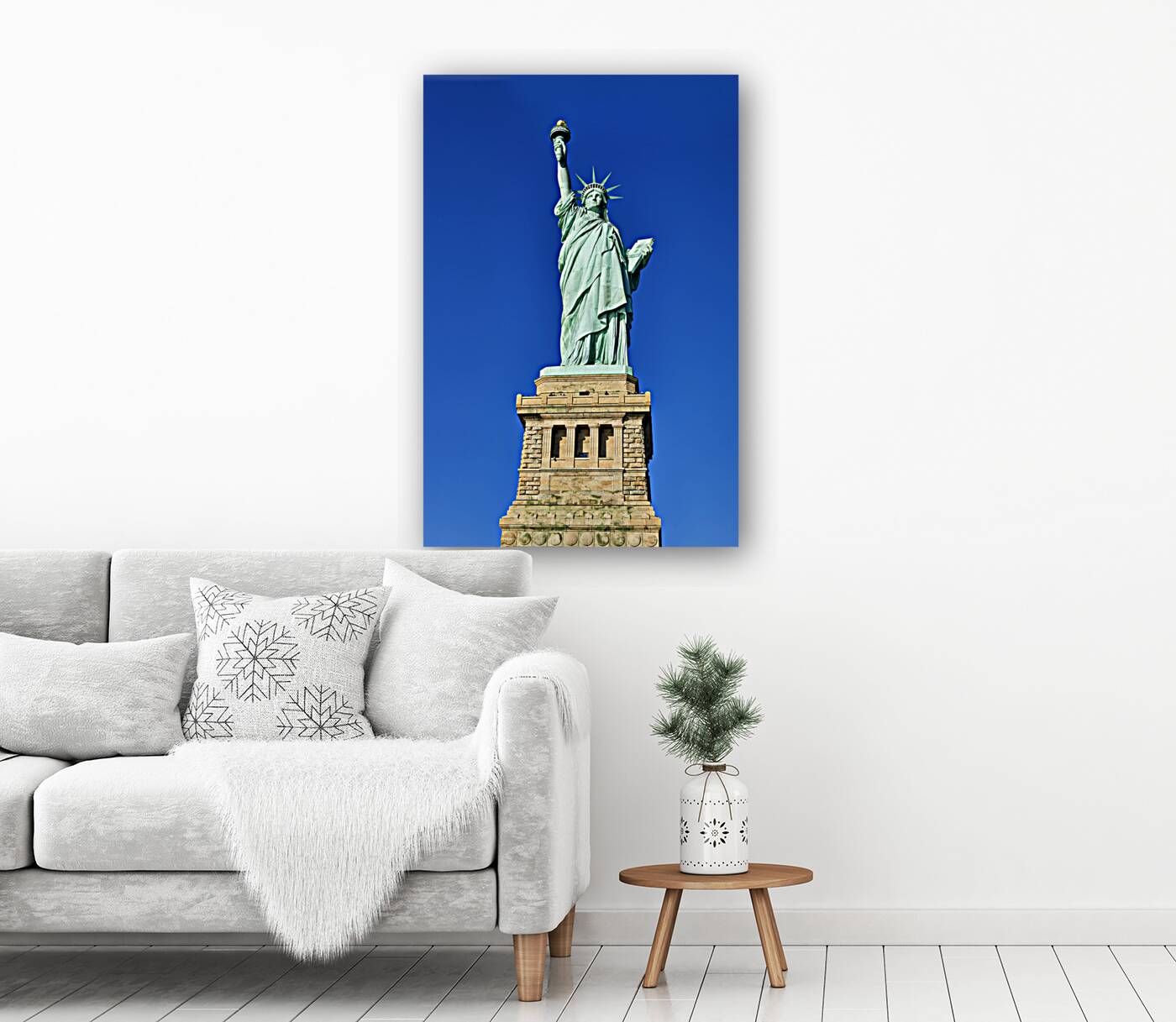 New York. Manhattan. United States. The Statue of Liberty on Liberty Island Reproduction