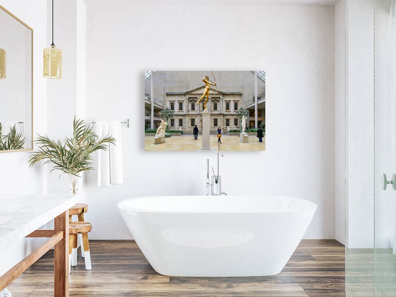 New York. Manhattan. United States. The Metropolitan Museum of Art. Engelhard Court in the American Wing. Diana sculpture Reproduction