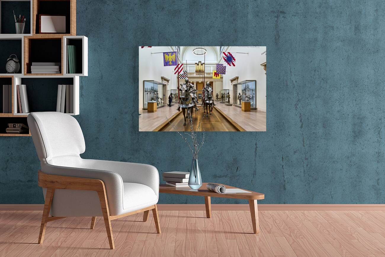 New York. Manhattan. United States. The Metropolitan Museum of Art. Arms and armor Middle Ages main hall Reproduction