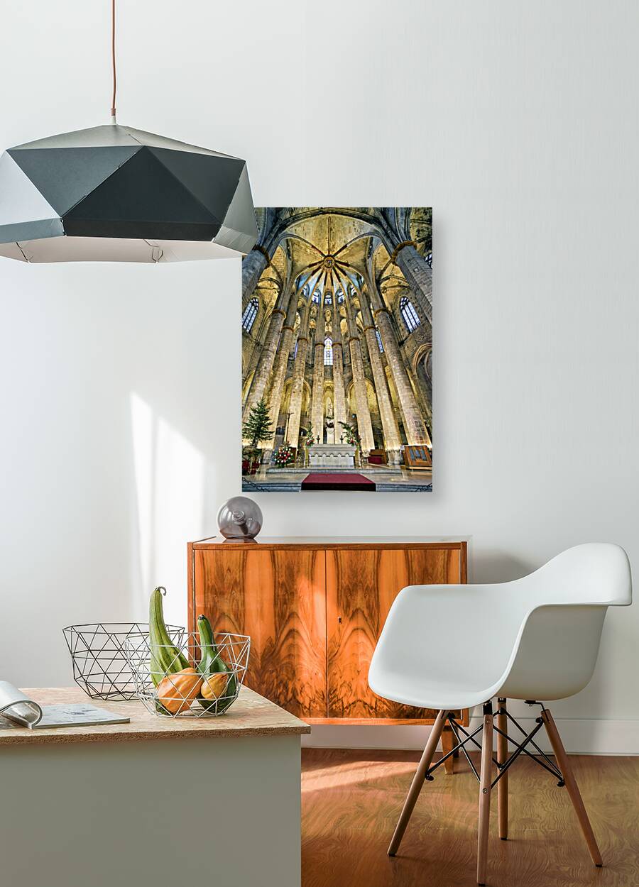 Barcelona. Catalonia. Spain. The church of Santa Maria del Mar Saint Mary of the sea Reproduction