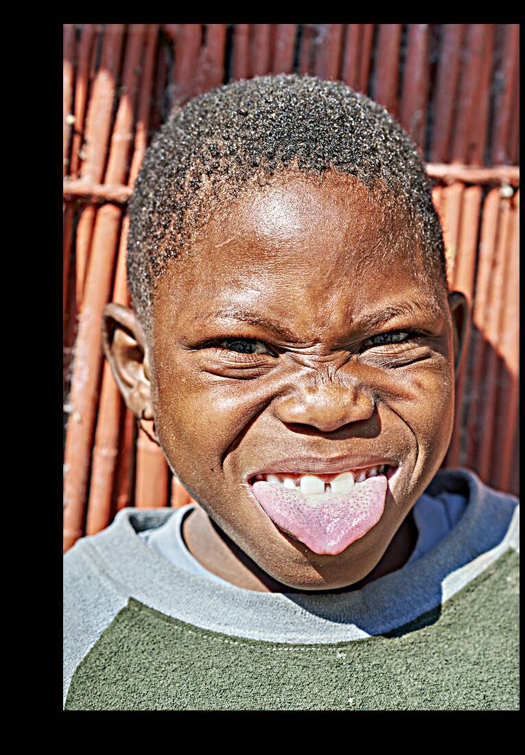 Namibia. Portrait of a joyful child in Kavango Region Reproduction
