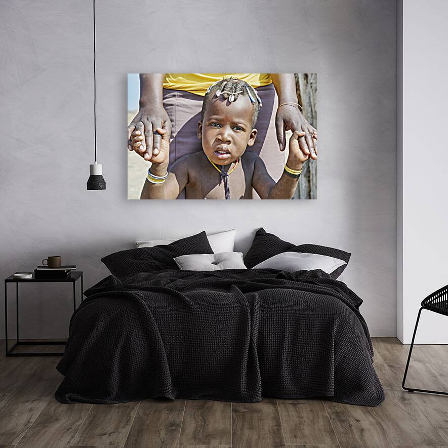 Namibia. Portrait of a child of Zemba Bantu ethnic group in Kunene Region Reproduction