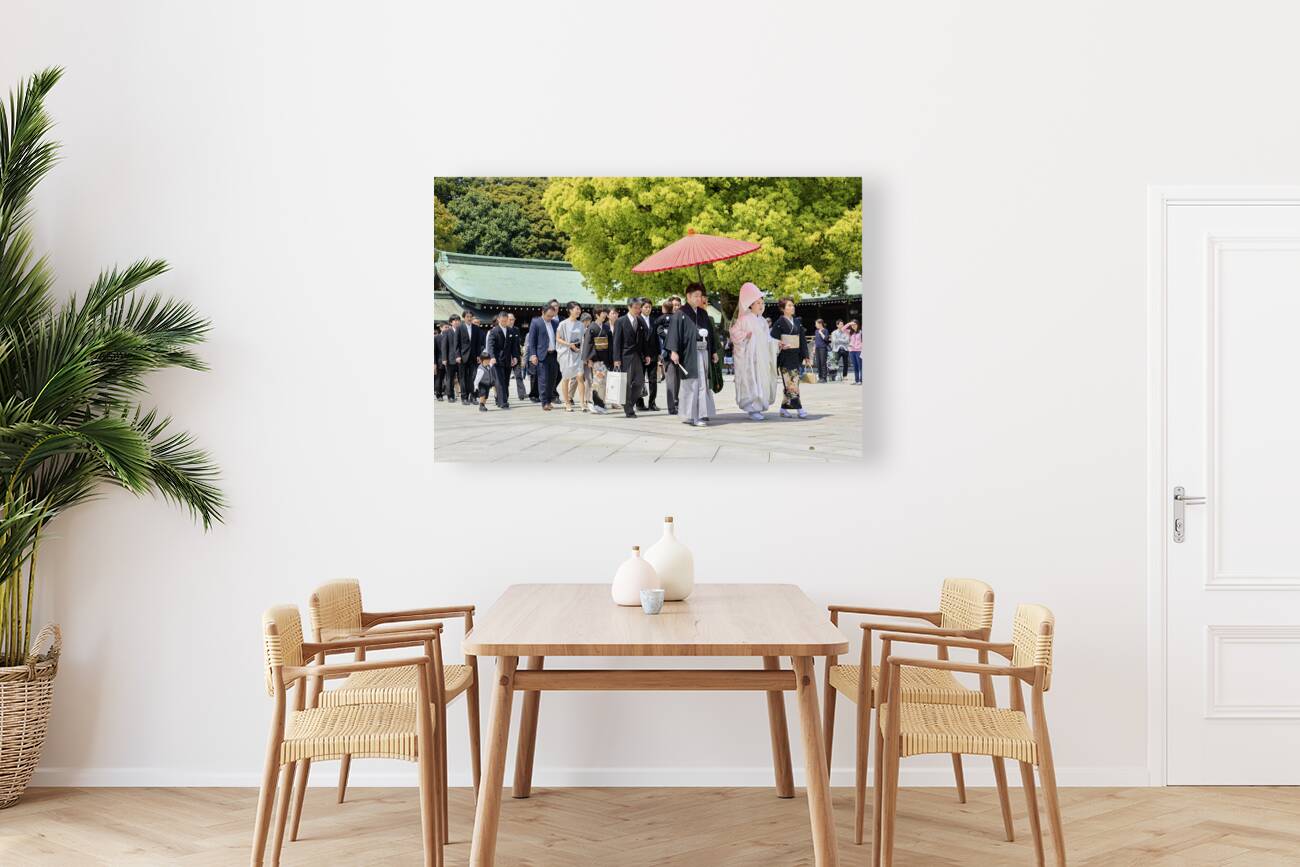 Japan. Tokyo. Traditional wedding ceremony at Meiji Jingu Shinto shrine Reproduction