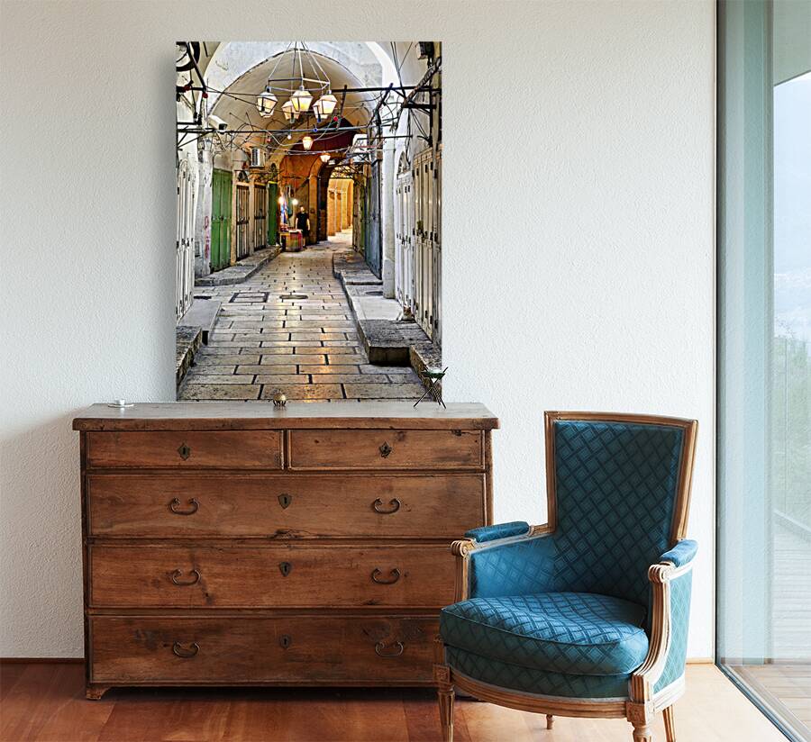 Jerusalem Israel. A cobbled street in the old city Reproduction