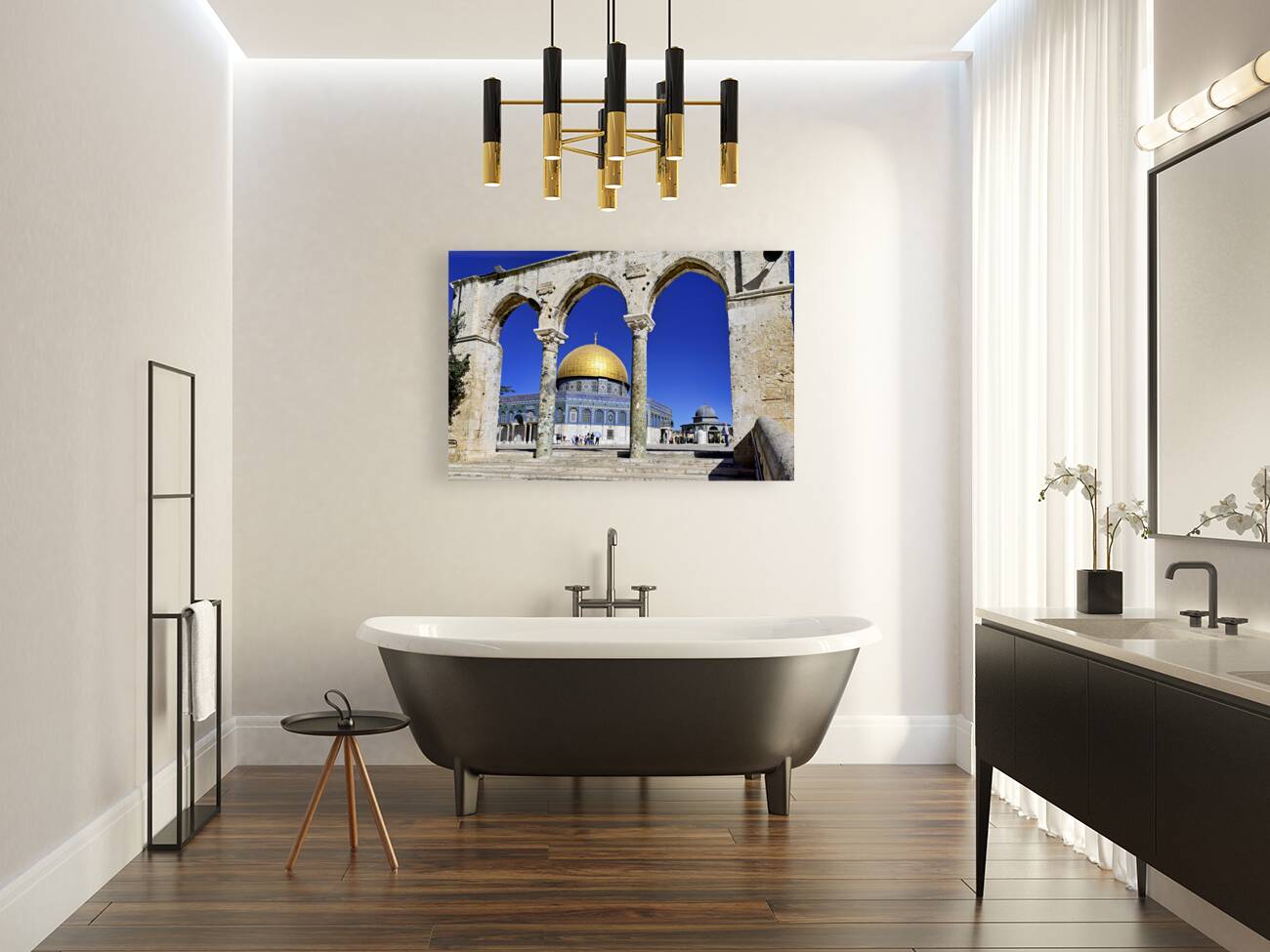 Jerusalem Israel. Dome of the rock mosque at Temple Mount Reproduction