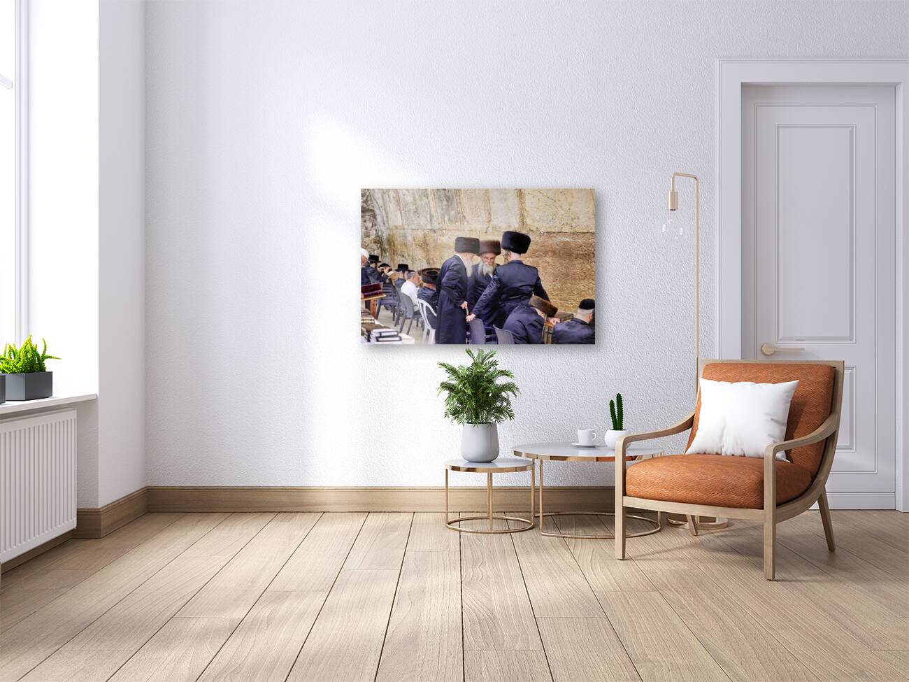 Jerusalem Israel. Orthodox jews praying at the wailing wall Reproduction