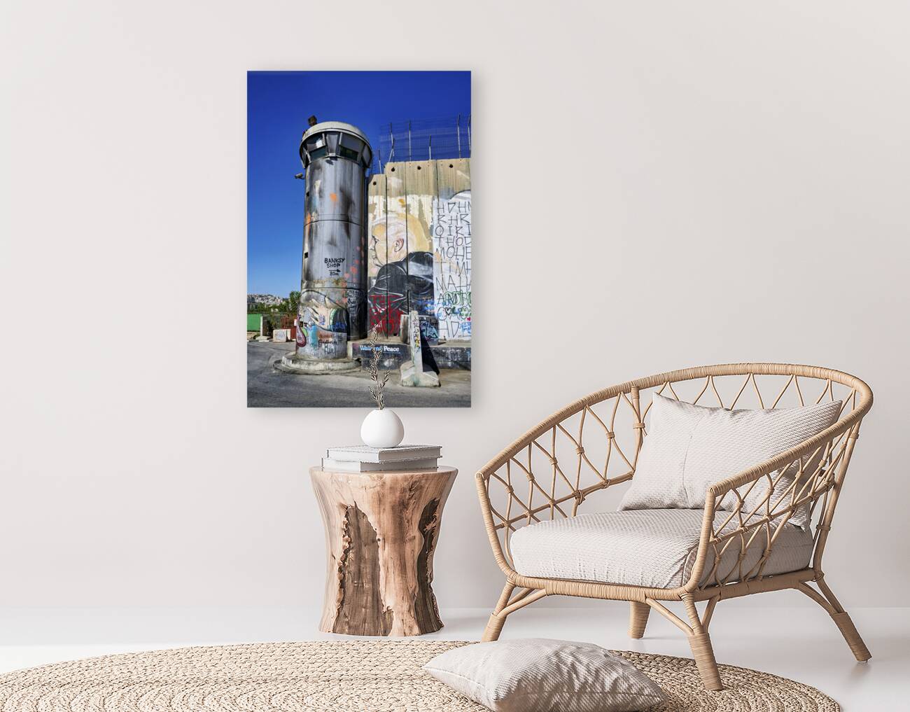Jerusalem Israel. The west bank separation wall in Bethlehem Reproduction