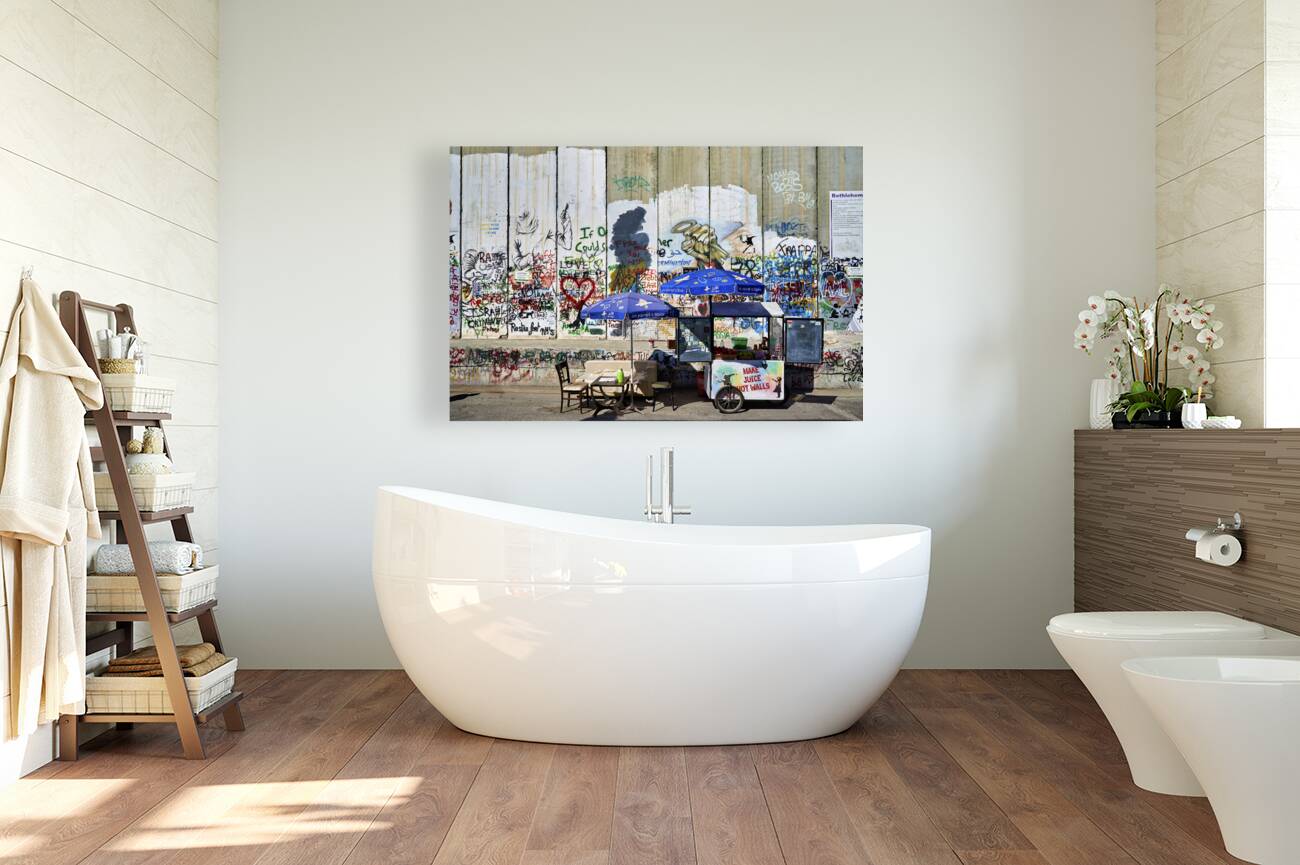 Jerusalem Israel. The west bank separation wall in Bethlehem Reproduction