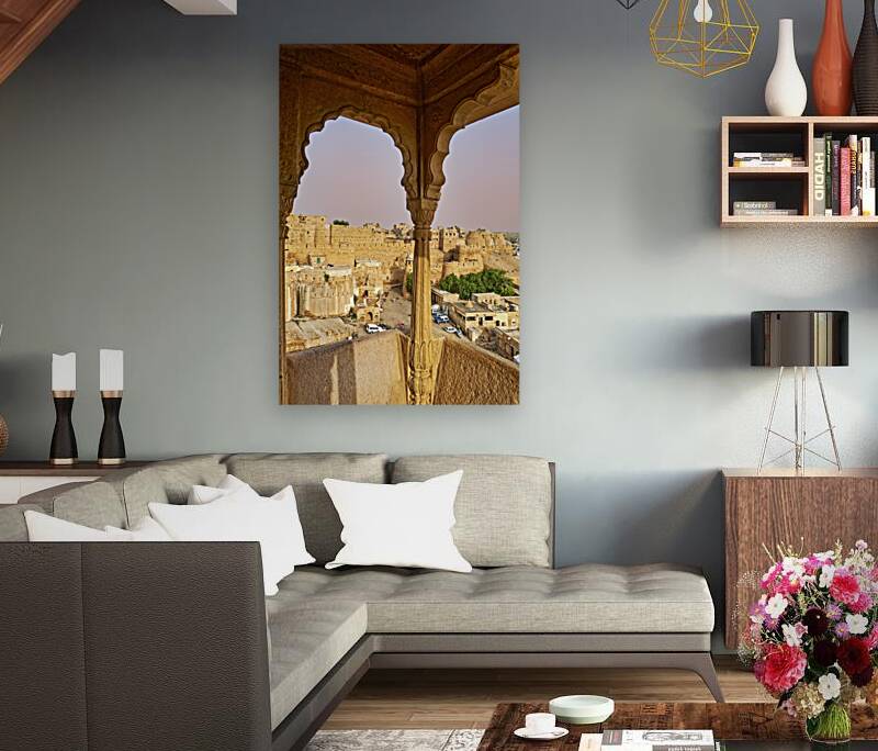 India Rajasthan jaisalmer. The walls at sunset Reproduction