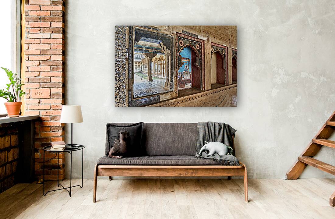 India Rajasthan Bundi. Decorations and paintings at Taragarh Fort Reproduction