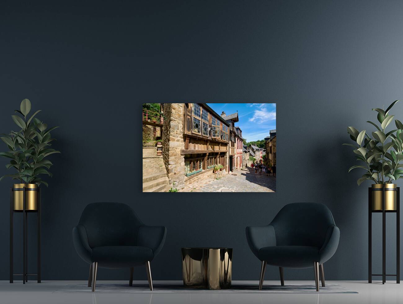 Dinan Brittany France. Timber houses Reproduction