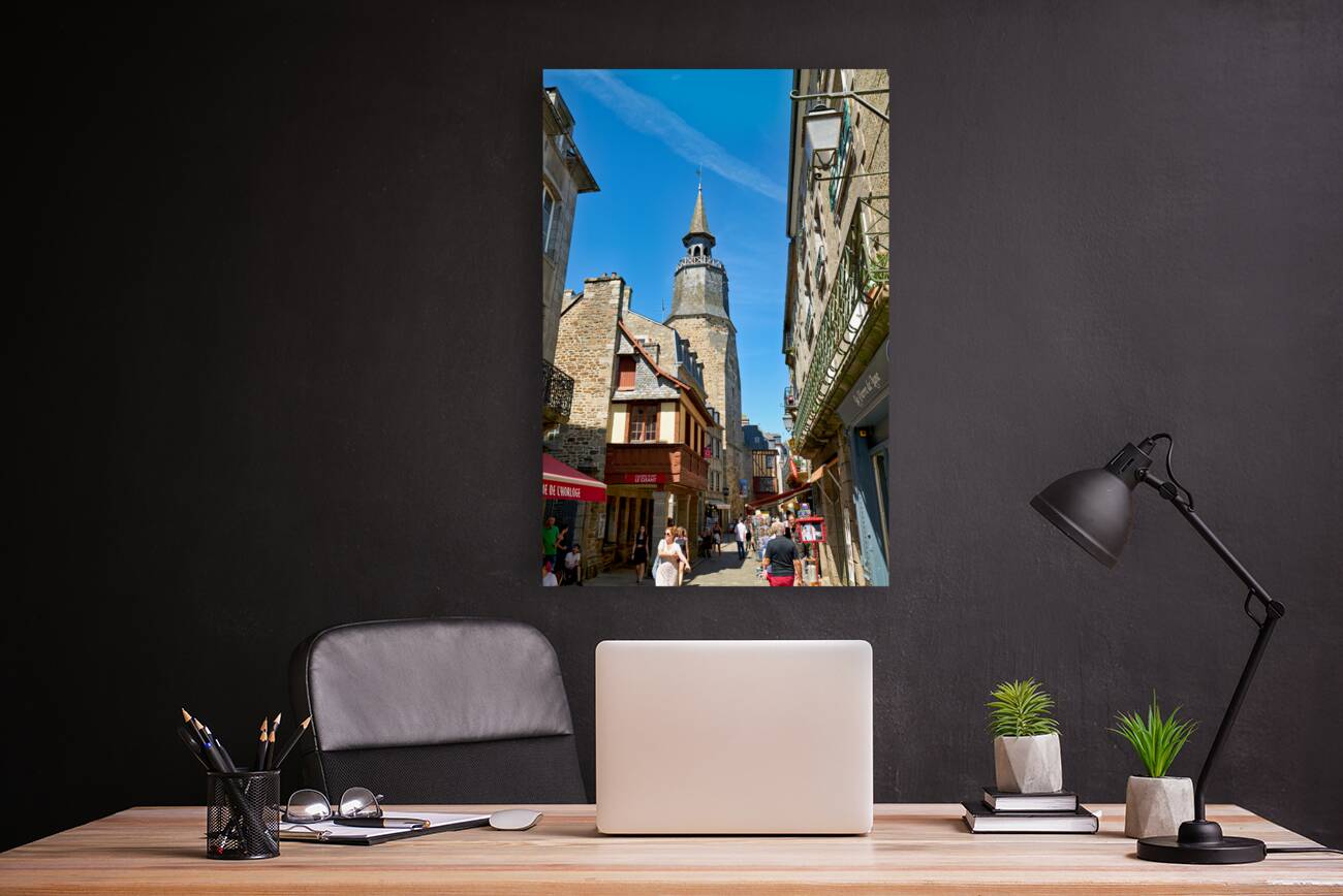 Dinan Brittany France. Tour de lHorloge clock tower Reproduction
