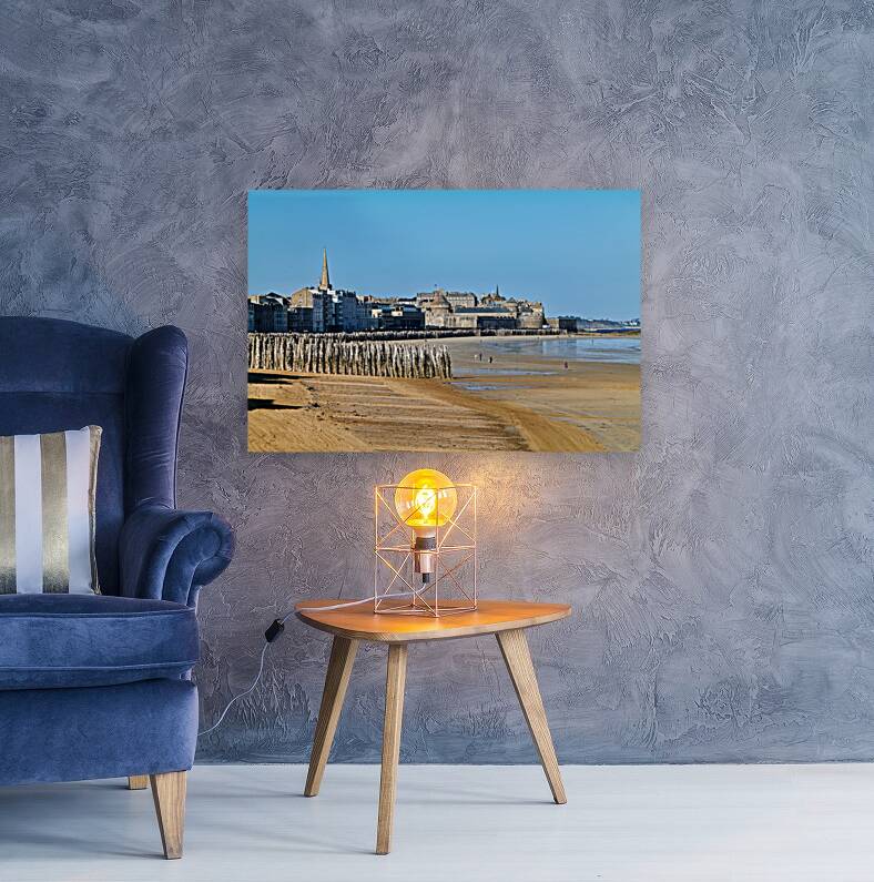 Saint Malo Brittany France. Grand plage du Sillon Sillon beach Reproduction