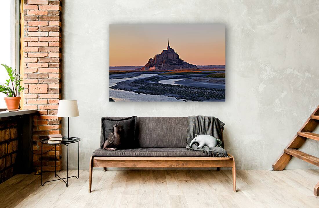 Mont Saint Michel Normandy France at dusk Reproduction