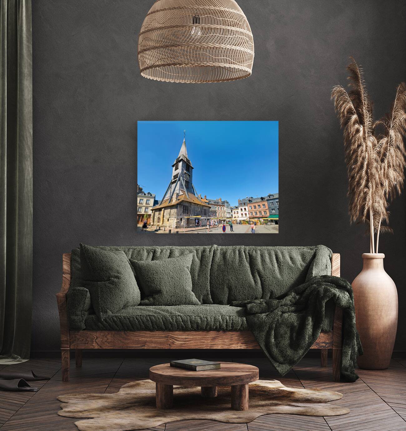 Honfleur Normandy France. Saint Catherine church the biggest wooden church in France Reproduction