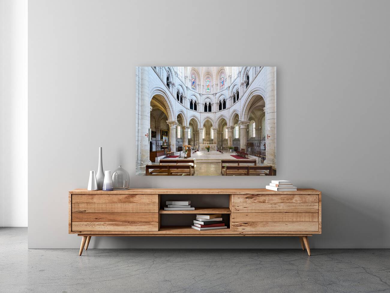 Chablis Burgundy France. Collegiale Saint Martin church Reproduction