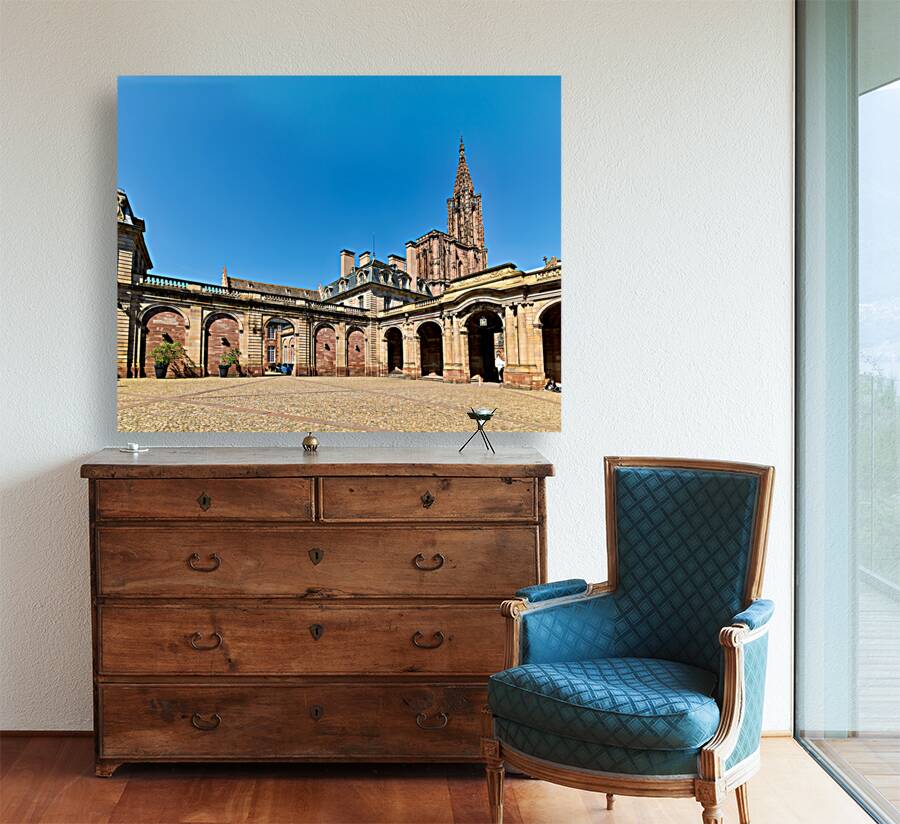 Strasbourg Alsace France. The Cathedral Notre Dame seen from Palais Rohan Reproduction