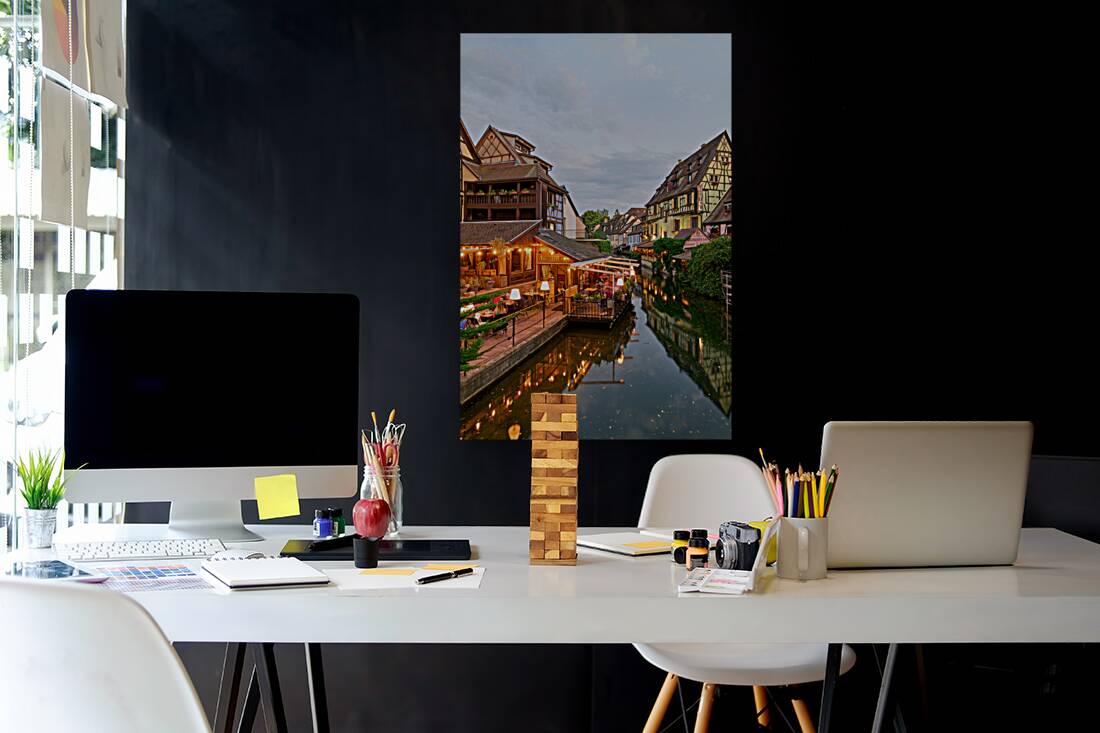 Colmar Alsace France. Alsace Wine Route. The timber framed houses in Petite Venise Reproduction