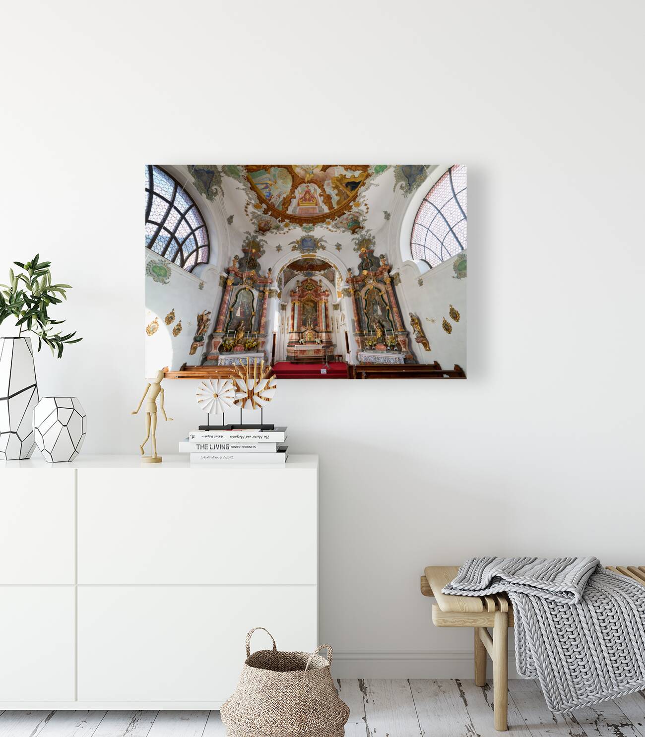 Germany Bavaria Romantic Road. Fussen. Heilig-Geist-Spitalkirche Holy Spirit Hospital Church Reproduction