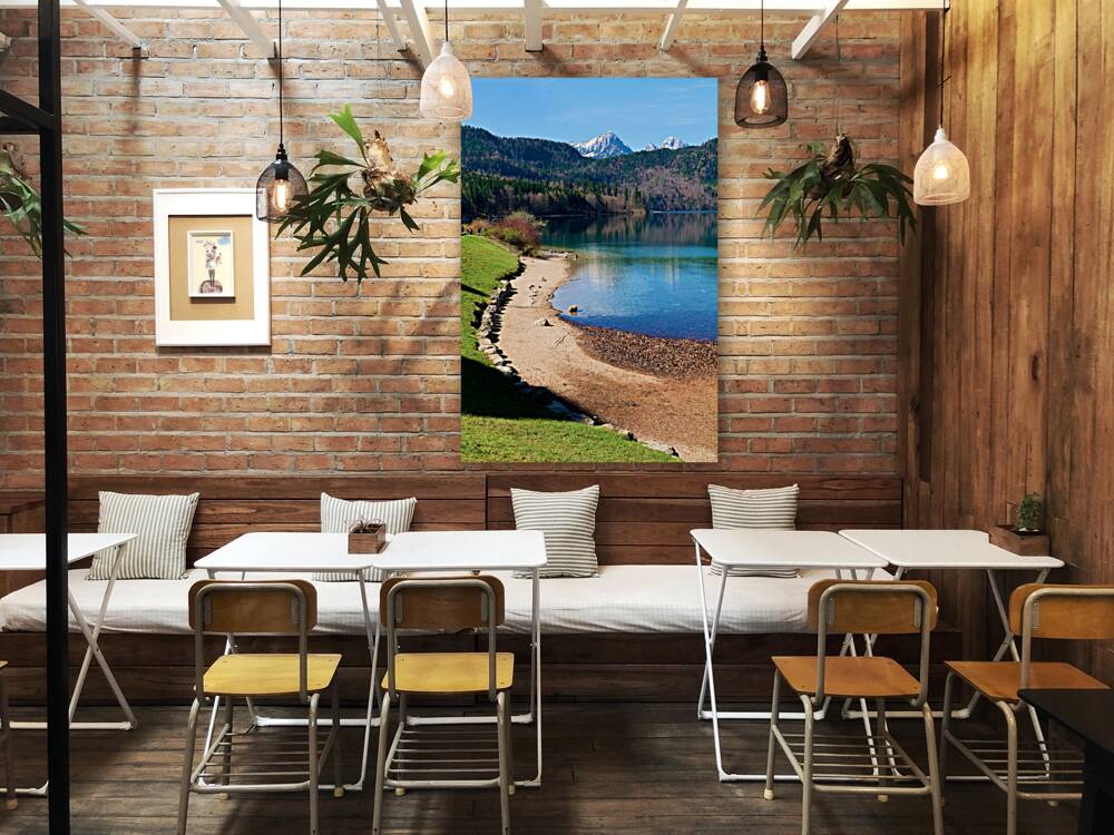 Germany Bavaria Romantic Road. Fussen. Alpsee lake Reproduction