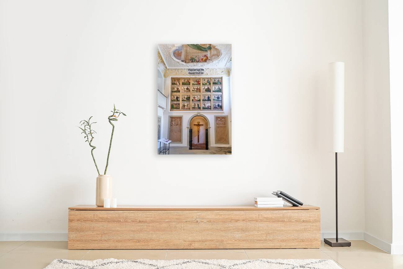 Germany Bavaria Romantic Road. Fussen. St. Mang’s Abbey. Stadt Museum der Stadt. Museum of History. Danse Macabre Reproduction