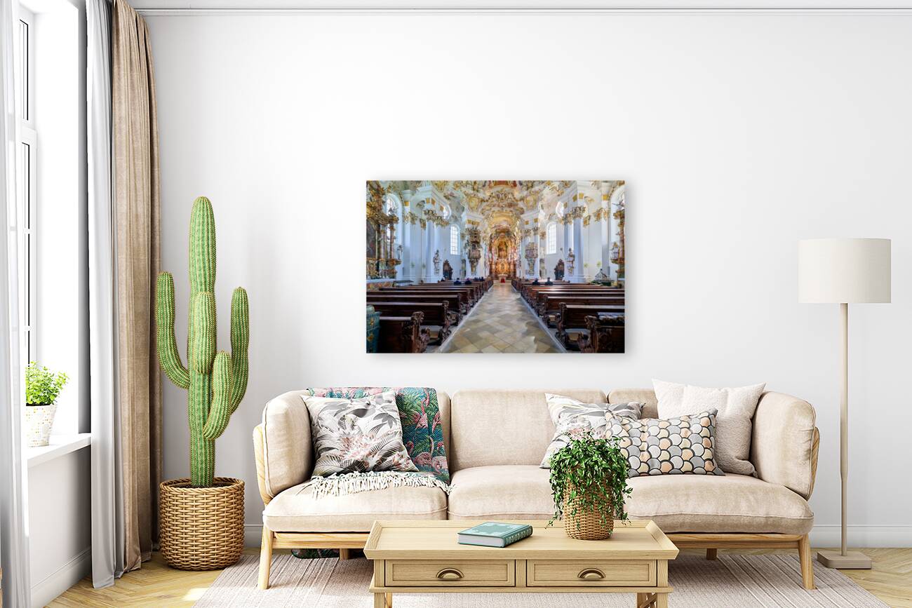 Germany Bavaria Romantic Road. The Pilgrimage Church of Wies Wieskirche Reproduction